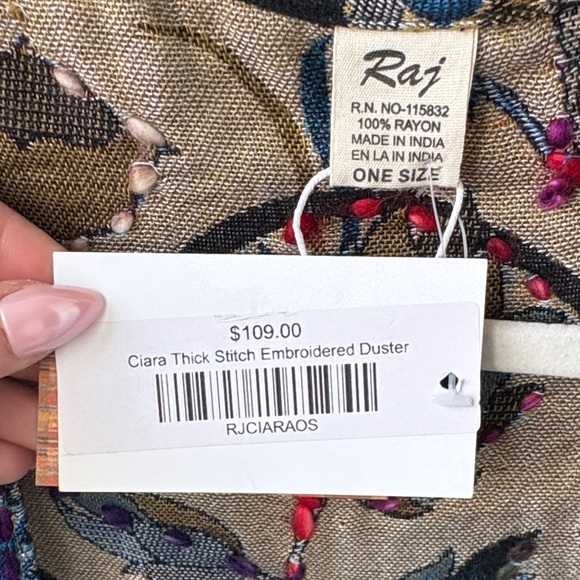 NWT Embroidered Black Floral Kimono floor length cardigan - Picture 2 of 6